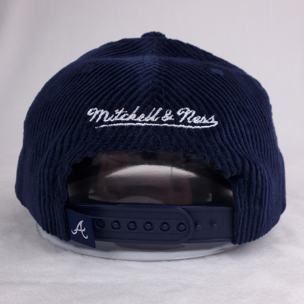 Atlanta Braves Mitchell & Ness MLB Pro Fit Snapback Hat Cap 3D Logo Navy NWT - Picture 5 of 8